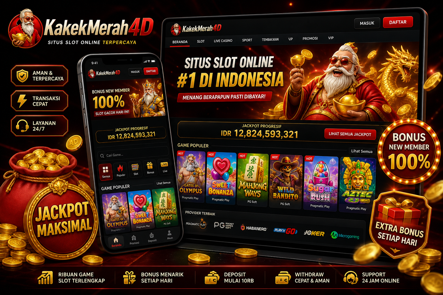 Produk Kakekmerah4d - Platform Slot Online dengan 500+ Game