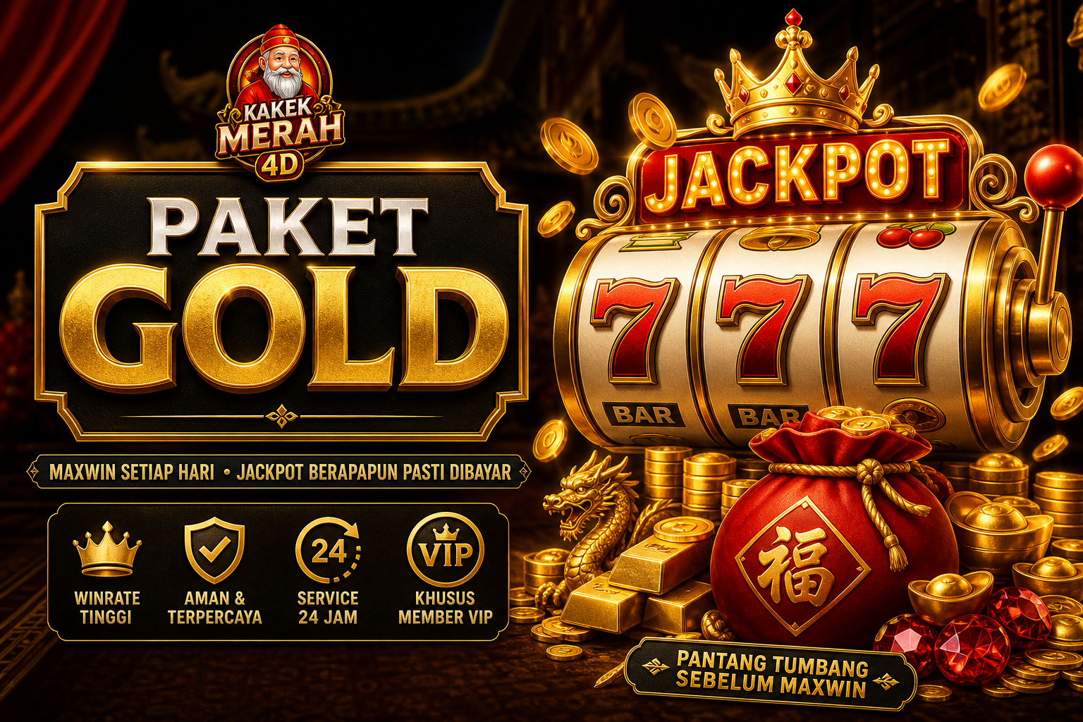 Paket Gold Kakekmerah4d - Slot Premium Rp 100.000
