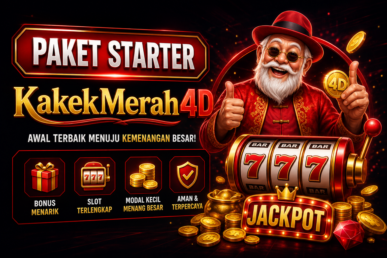Paket Starter Kakekmerah4d - Slot Online Min Deposit Rp 10.000